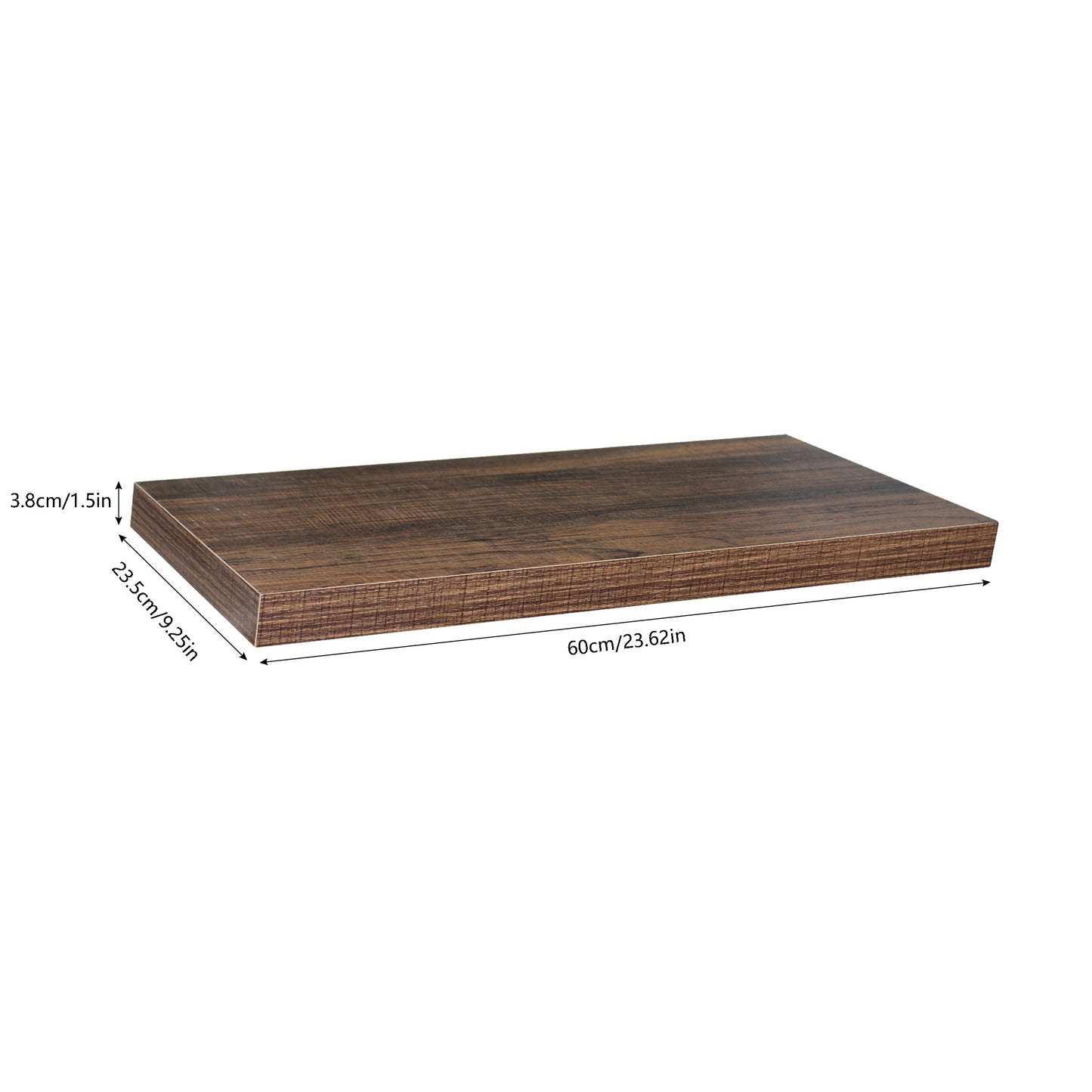 Set of 2 Modern and Contemporary Antique Walnut Floating Shelves