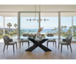 Extendable Dining Table with Clear Glass Table Top