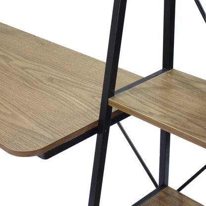 Walnut Writing Desk with 2 Desktop and 3 Bookshelves
