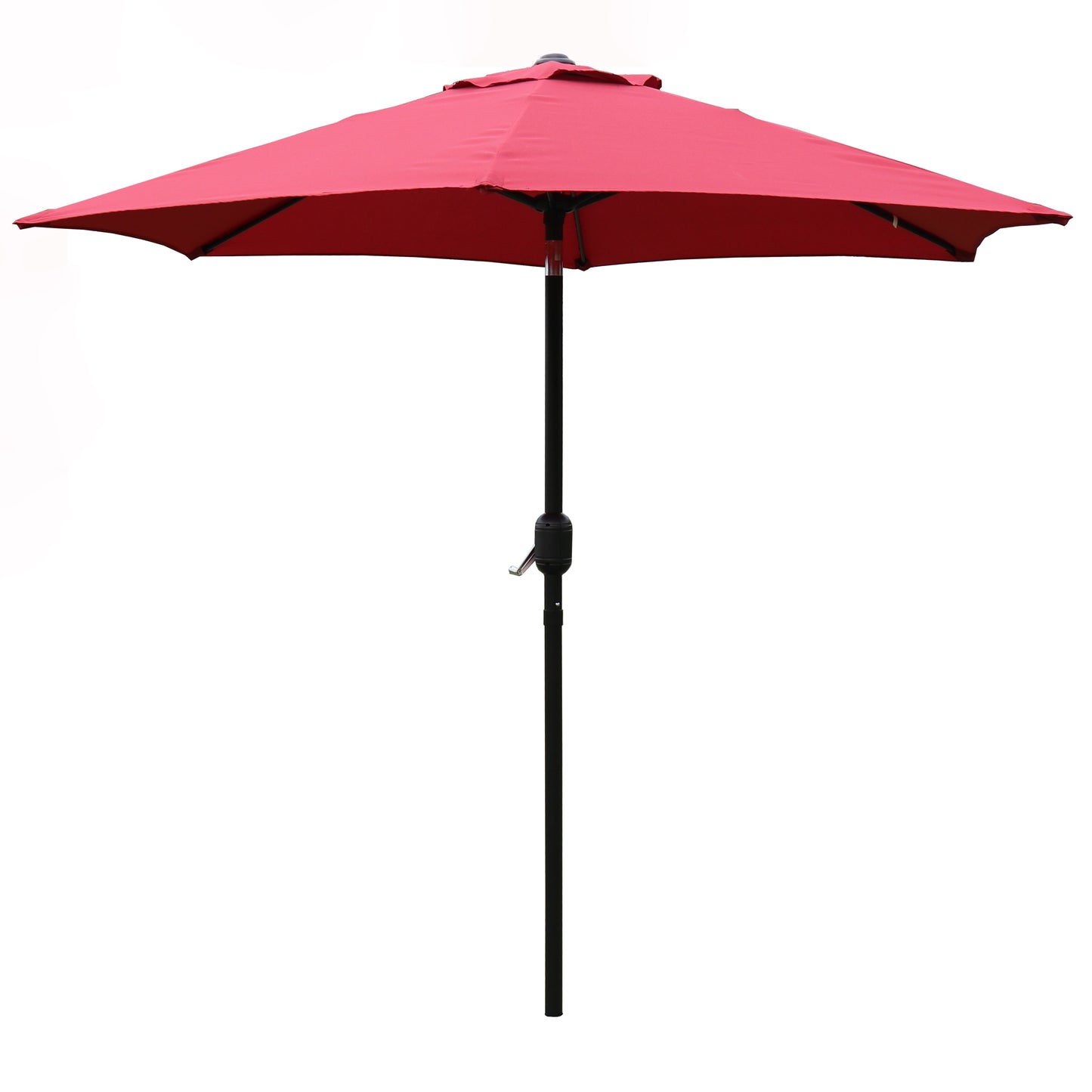7.5FT Round Patio Umbrella with Tilt & Crank, Vented Outdoor Market Umbrella, Red