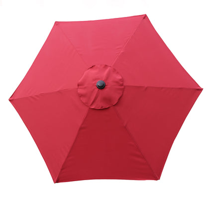 7.5FT Round Patio Umbrella with Tilt & Crank, Vented Outdoor Market Umbrella, Red