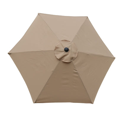 7.5FT Round Patio Umbrella with Tilt & Crank, Vented Outdoor Market Umbrella, Tan