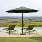 9FT Round Patio Umbrella with Tilt & Crank, Vented Outdoor Market Umbrella, Dark Green