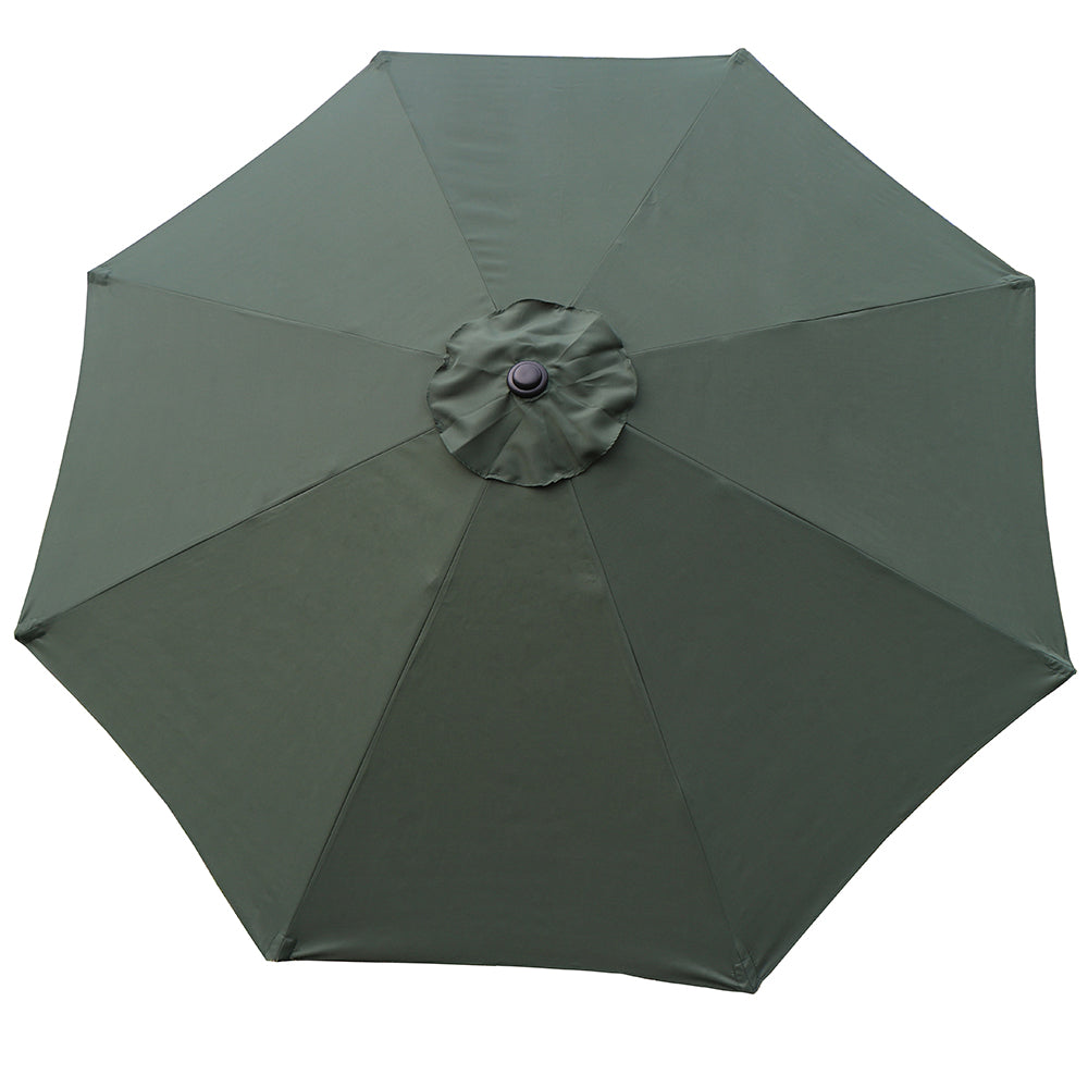 9FT Round Patio Umbrella with Tilt & Crank, Vented Outdoor Market Umbrella, Dark Green