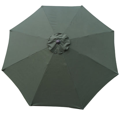 9FT Round Patio Umbrella with Tilt & Crank, Vented Outdoor Market Umbrella, Dark Green