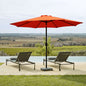 9ft Round Patio Umbrella with Tilt and Crank, Outdoor Market Table Umbrella, Orange Canopy