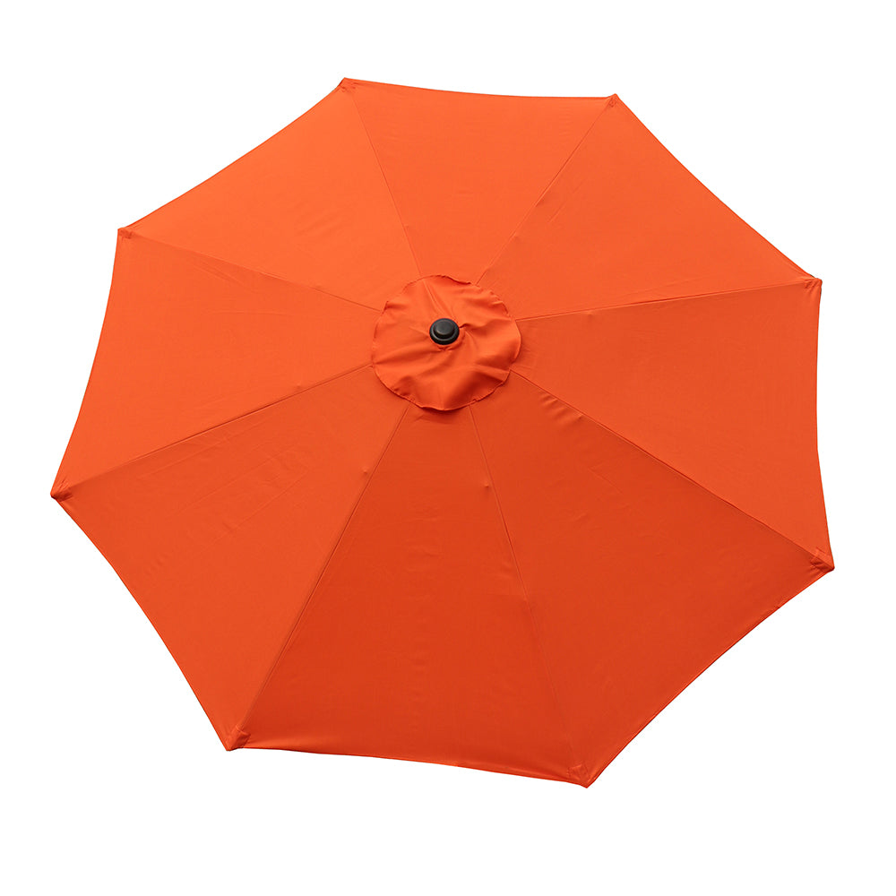 9ft Round Patio Umbrella with Tilt and Crank, Outdoor Market Table Umbrella, Orange Canopy