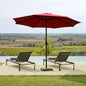 9FT Round Patio Umbrella with Tilt & Crank, Vented Outdoor Market Umbrella, Red