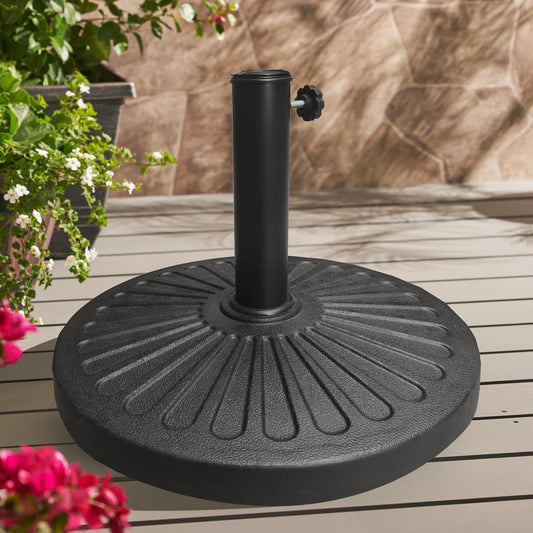 27 Lbs Free Standing Round Black Resin Umbrella Base