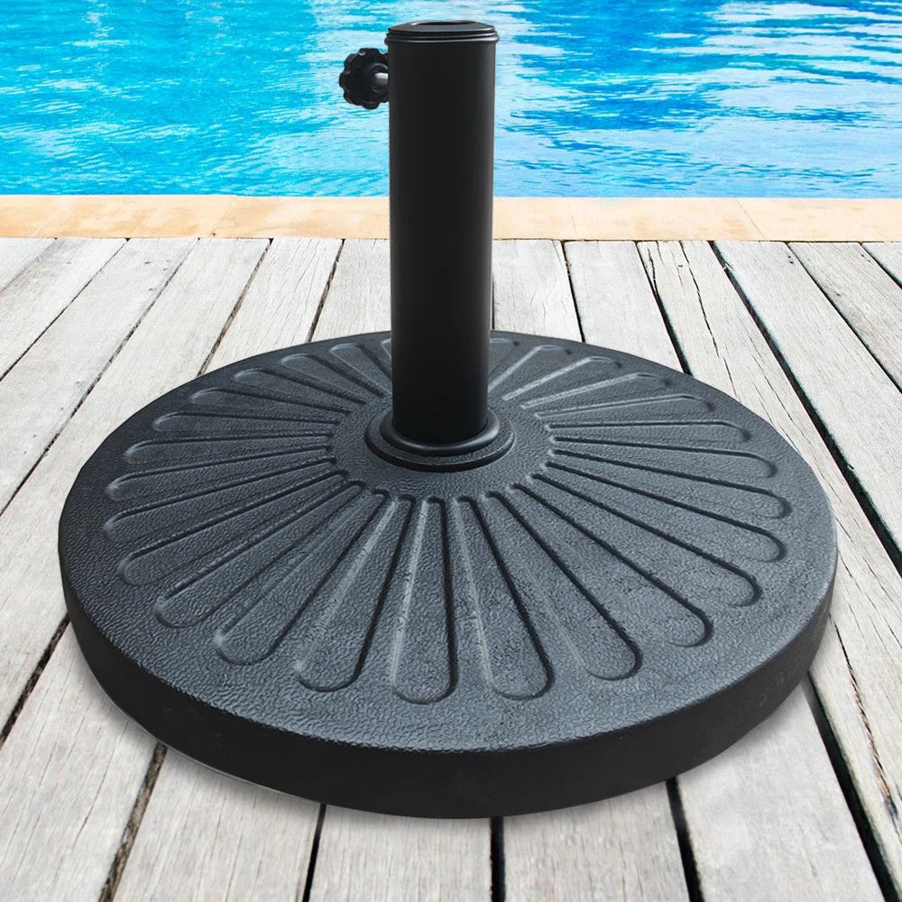 27 Lbs Free Standing Round Black Resin Umbrella Base
