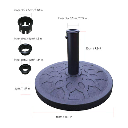 Free Standing Round Black Resin Umbrella Base