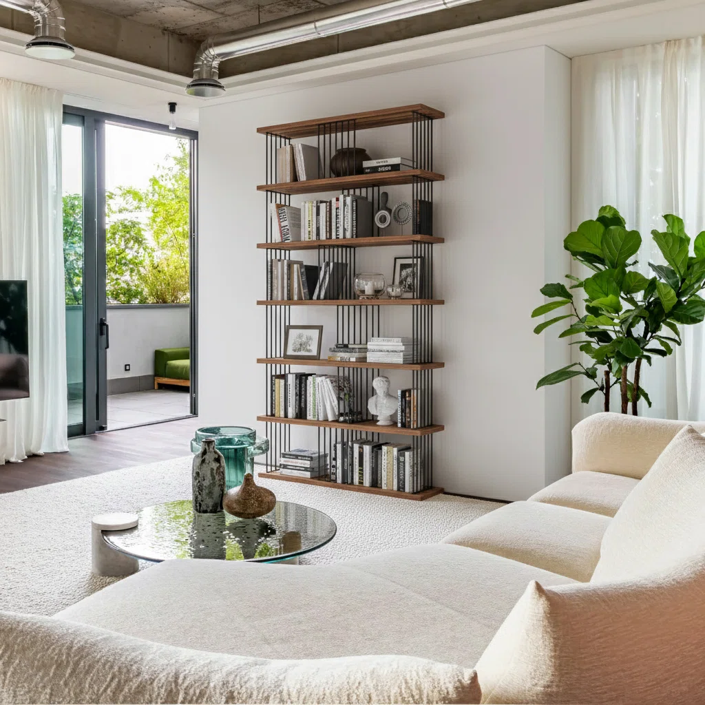 86.81'' H x 47.24'' W Metal Etagere Bookcase