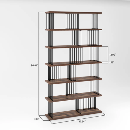 86.81'' H x 47.24'' W Metal Etagere Bookcase