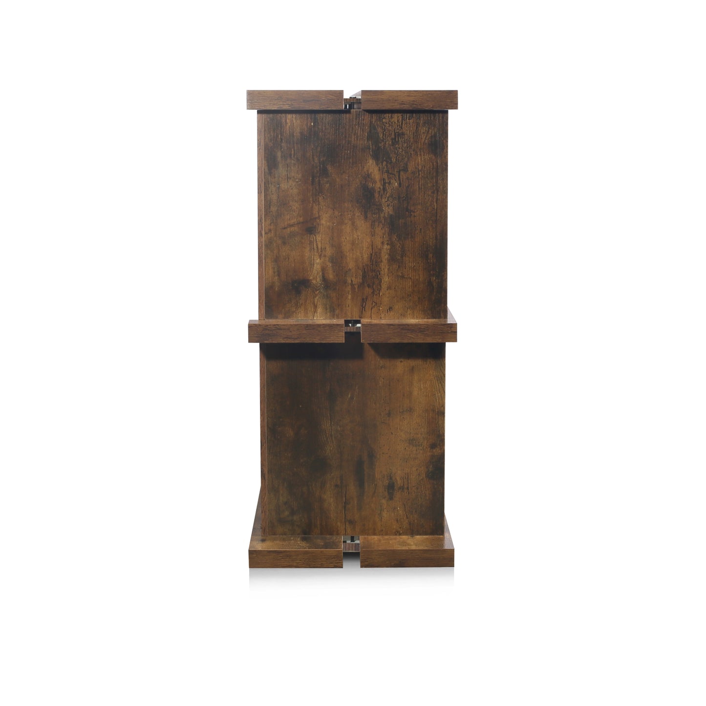 Vintage Burnt Wood-Look MDF Bookcase for Living Room