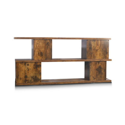 Vintage Burnt Wood-Look MDF Bookcase for Living Room