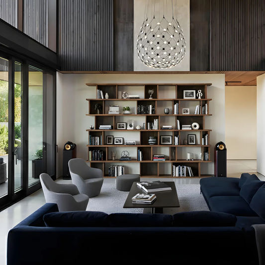 6-Tier Industrial Etagere Bookcase with Weathered Brown Shelves