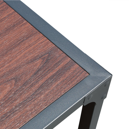 39.37" Industrial Coffee Table with Storage Shelf, Rustic Wood Living Room Table with Metal Frame, Small Center Table