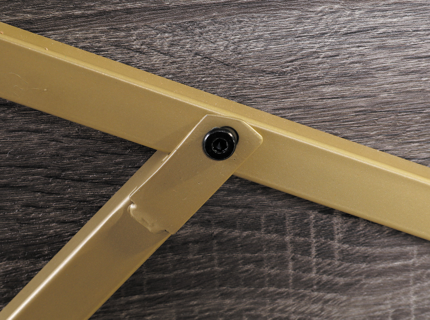 47.2" Modern Coffee Table with Gold Metal Base, Wood Grain Rectangular Center Table for Living Room