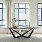 Oval Metal Base Dining Table
