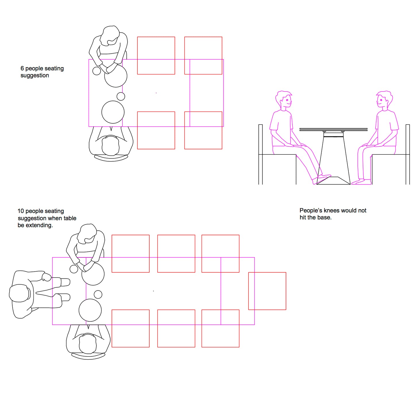 Modern 106" Extendable Glass Dining Table for 6–10, Black Pedestal Base