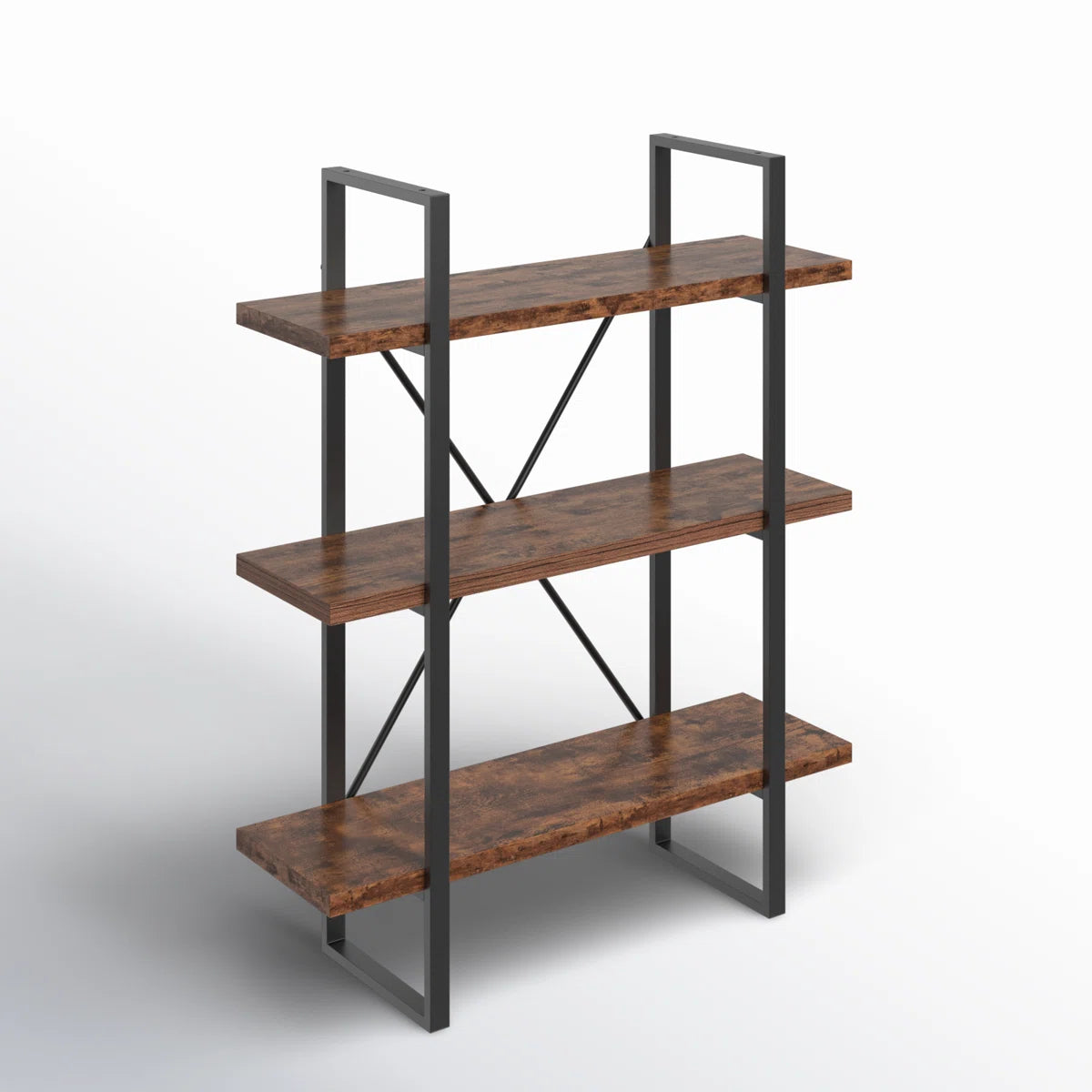 43" Tall Open Bookcase with Wood-Look Shelves