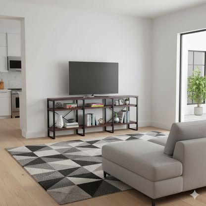 TV 180-9001X2  Modular TV Stand for TVs up to 78", Customizable 3-Tier Media Console with Expandable Powder-Coated Metal Frame