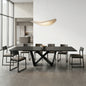 106.3'' Large Expandable Dining Table with Black Slate Ceramic Top for Dining Room