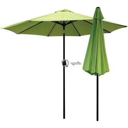 7.5FT Round Patio Umbrella with Tilt & Crank, Vented Outdoor Market Umbrella, Lime Green