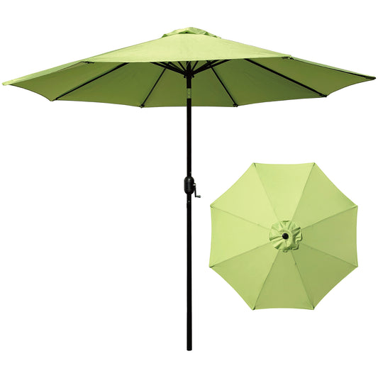 7.5FT Round Patio Umbrella with Tilt & Crank, Vented Outdoor Market Umbrella, Lime Green