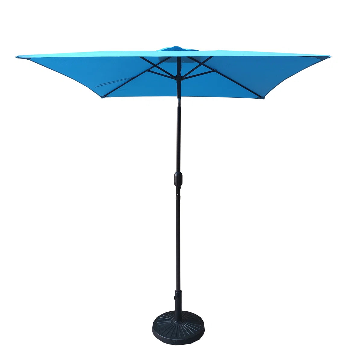 6.5FT Square Patio Umbrella with Tilt & Crank, Vented Outdoor Market Umbrella, Blue