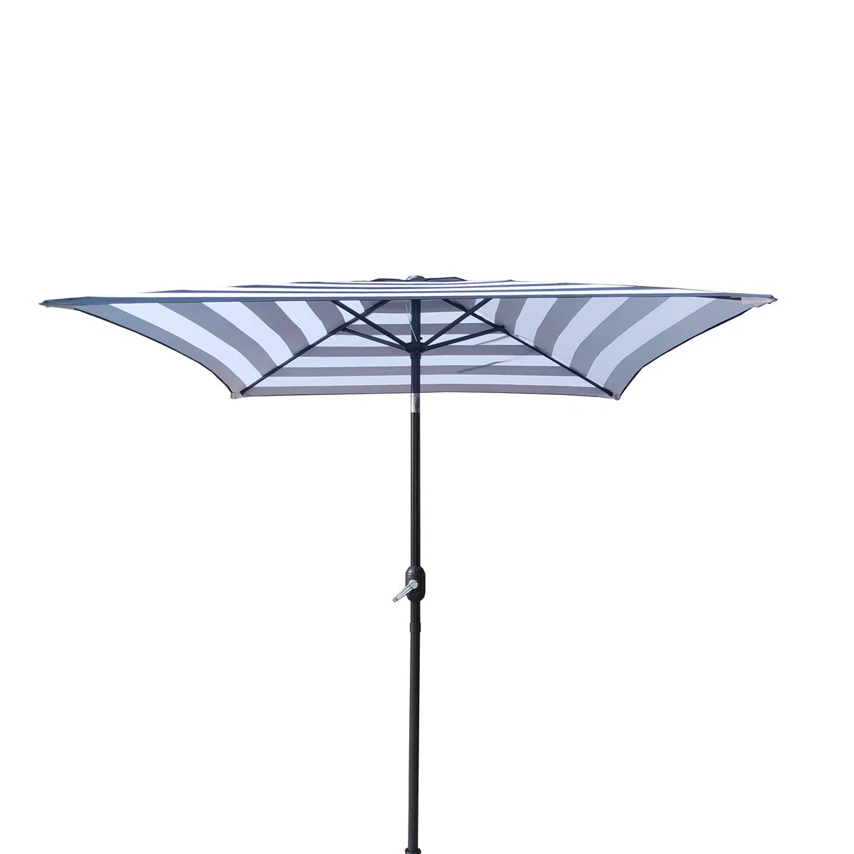 6.5ft Square Patio Umbrella with Tilt & Crank, Outdoor Market Umbrella in Black & White Stripe