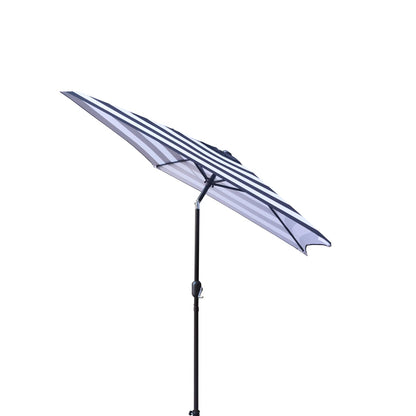 6.5ft Square Patio Umbrella with Tilt & Crank, Outdoor Market Umbrella in Black & White Stripe