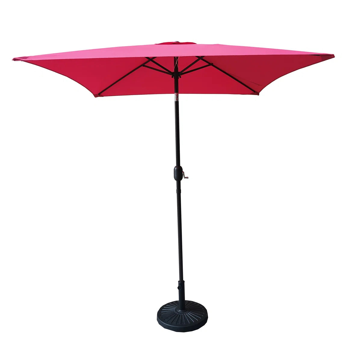 6.5FT Square Patio Umbrella with Tilt & Crank, Vented Outdoor Market Umbrella, Red