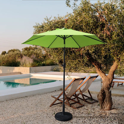 7.5FT Round Patio Umbrella with Tilt & Crank, Vented Outdoor Market Umbrella, Lime Green