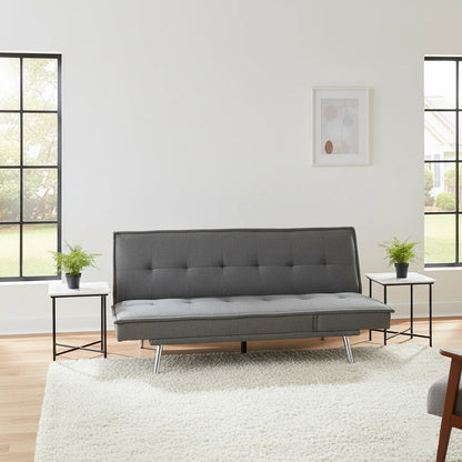 Modern Convertible Futon Sofa Bed – Adjustable Backrest Sleeper for Small Spaces
