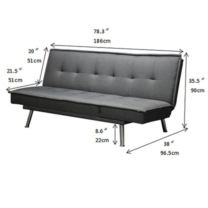 Modern Convertible Futon Sofa Bed – Adjustable Backrest Sleeper for Small Spaces