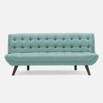 Modern Cotton Blend Convertible Sofa Bed – Teal Fabric