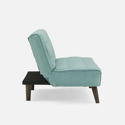 Modern Cotton Blend Convertible Sofa Bed – Teal Fabric