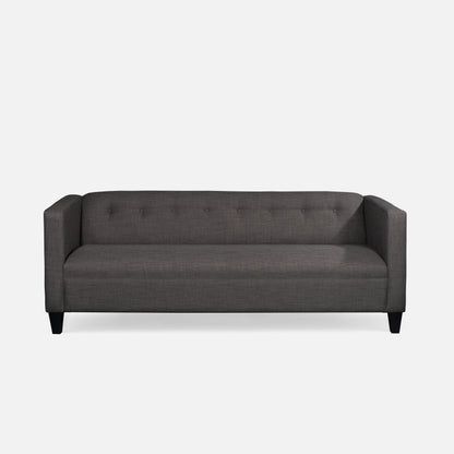 2-Piece Dark Gray Upholstered Sofa & Loveseat Set, Modern Fabric Couch Set with Solid Wood Frame and Foam Cushions