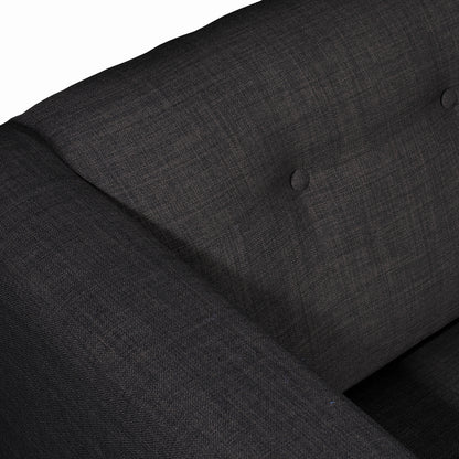 2-Piece Dark Gray Upholstered Sofa & Loveseat Set, Modern Fabric Couch Set with Solid Wood Frame and Foam Cushions