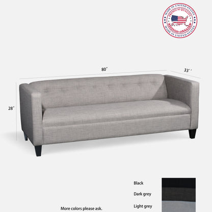 80” Modern Upholstered Sofa with Button-Tufted Back – Contemporary Couch for Living Room
