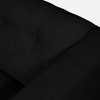 2-Piece Black Upholstered Sofa & Loveseat Set, Modern Fabric Couch Set with Solid Wood Frame and Foam Cushions
