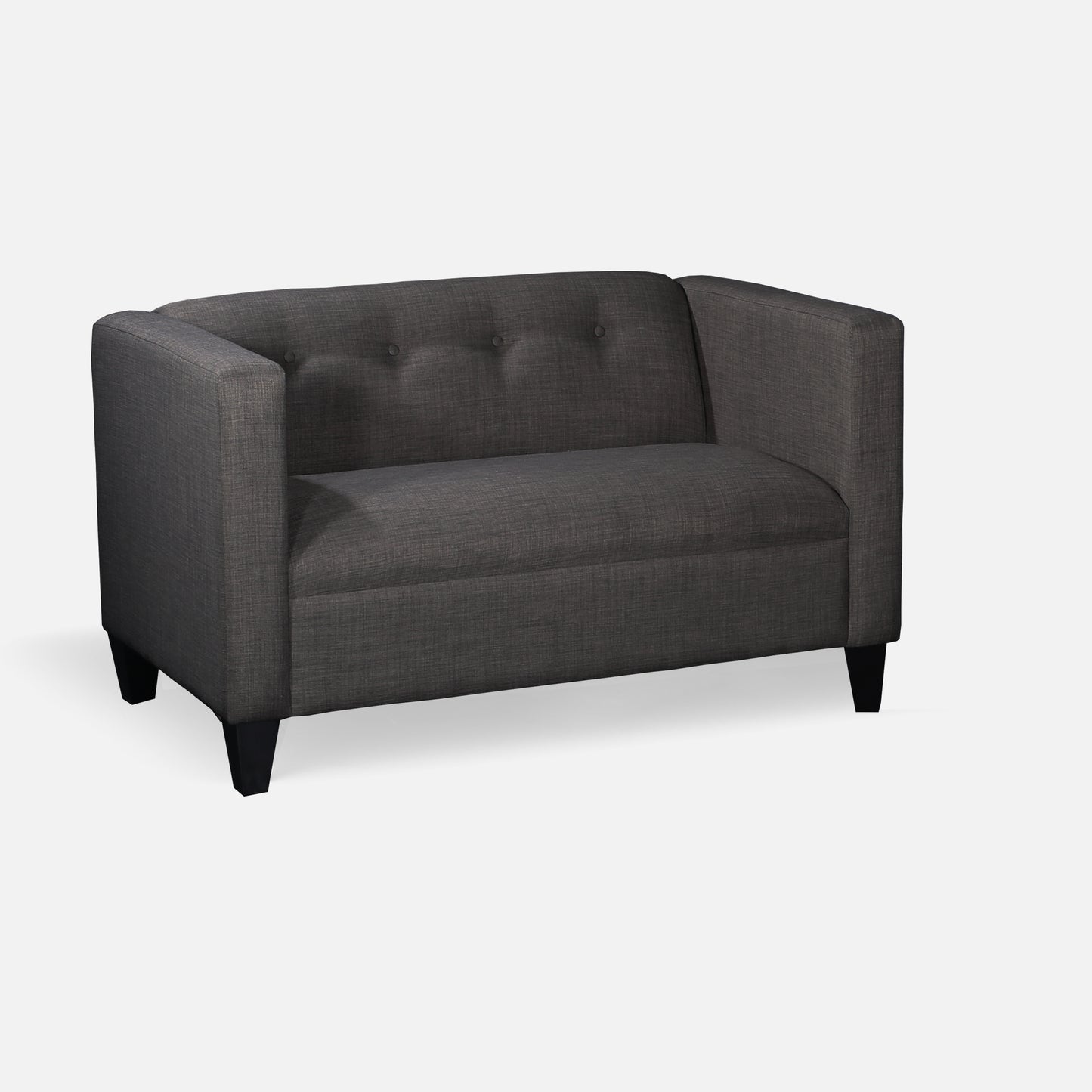 50" Button Tufted Upholstered Loveseat Sofa, Modern Fabric Small Couch, Dark Gray