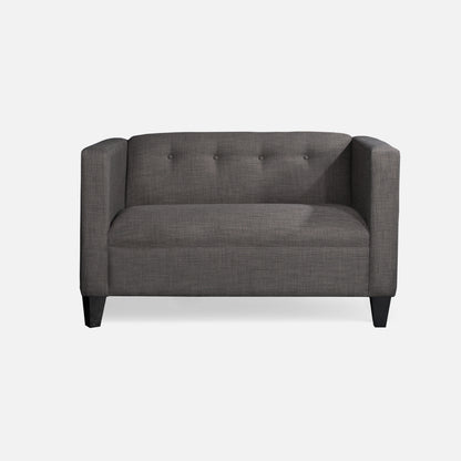 50" Button Tufted Upholstered Loveseat Sofa, Modern Fabric Small Couch, Dark Gray