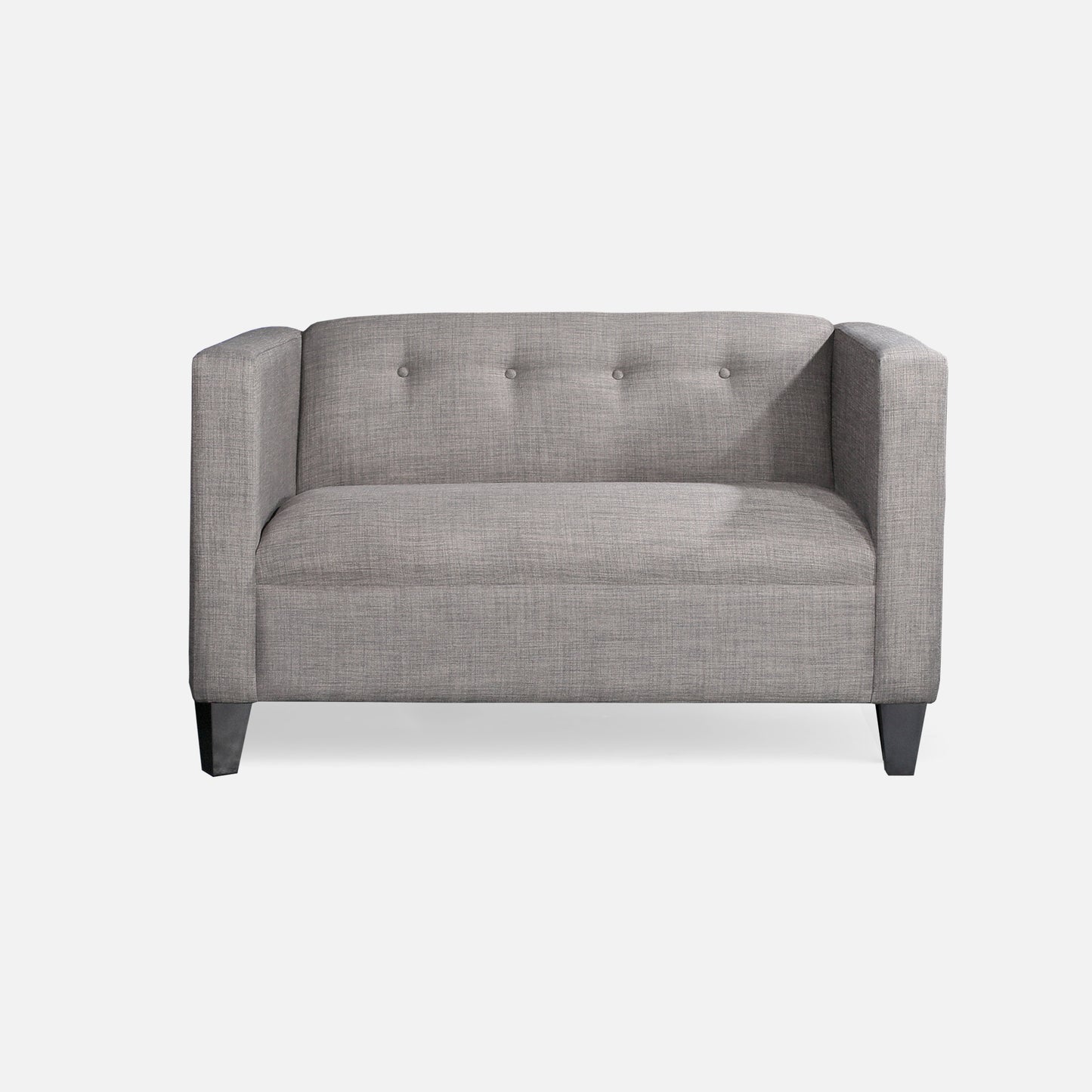 50" Button Tufted Upholstered Loveseat Sofa, Modern Fabric Small Couch, Gray