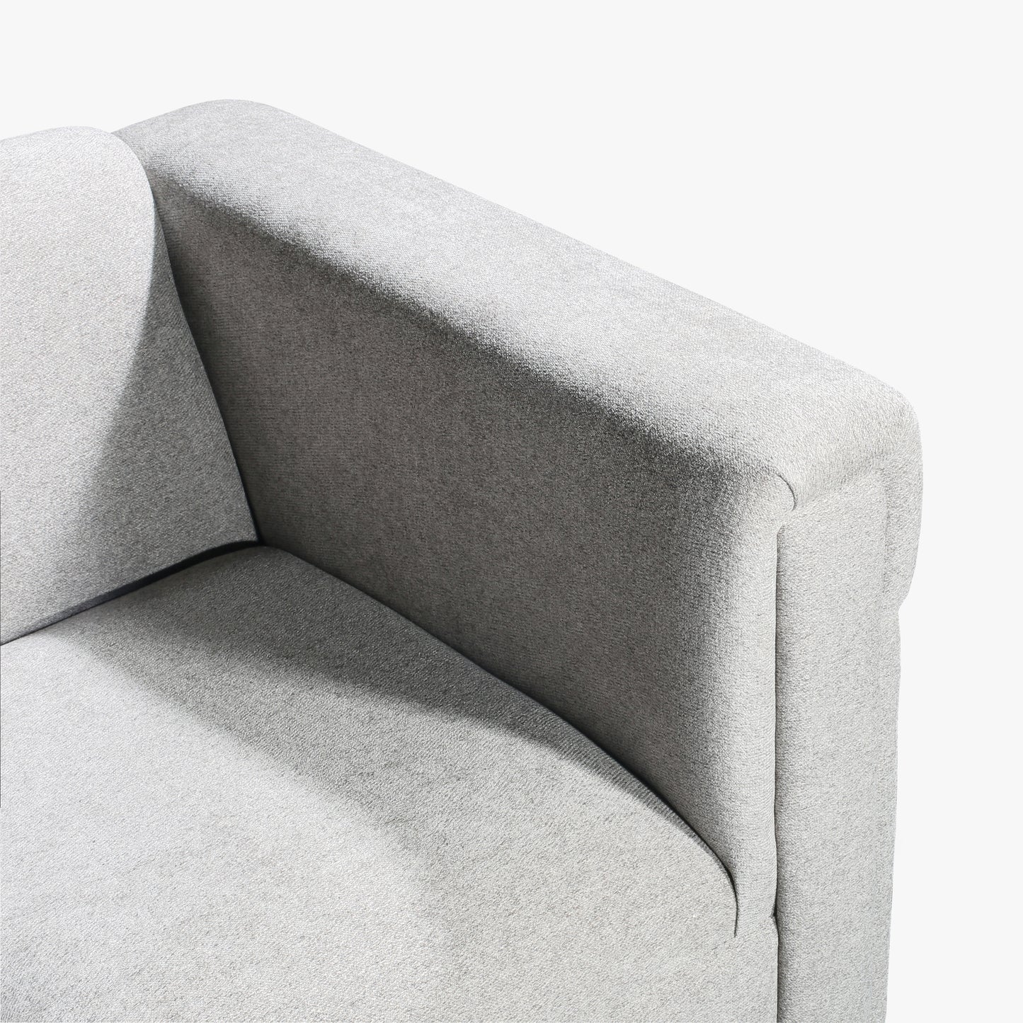 2-Piece Upholstered Sofa and Loveseat Set, Modern Fabric Couch Set with Track Arms, Light Gray