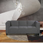 72" Modern Upholstered 3-Seater Sofa Couch, Dark Gray Fabric Sofa with Track Arms