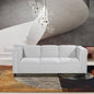 72" Modern Upholstered 3-Seater Sofa Couch, Light Gray Fabric Sofa with Track Arms