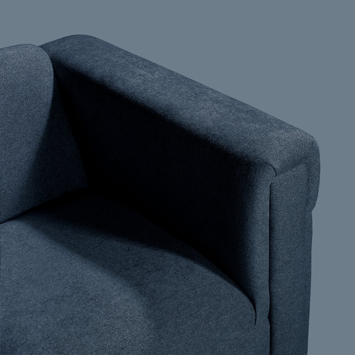 54" Upholstered Loveseat Sofa with Track Arms, Modern Fabric 2-Seater Couch, Blue