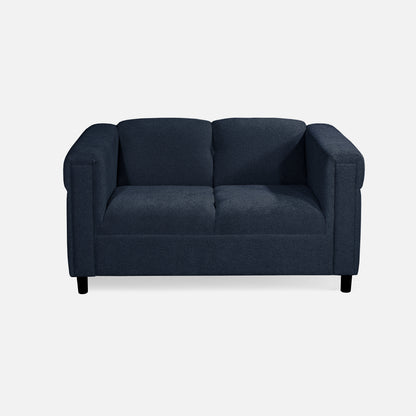 54" Upholstered Loveseat Sofa with Track Arms, Modern Fabric 2-Seater Couch, Blue